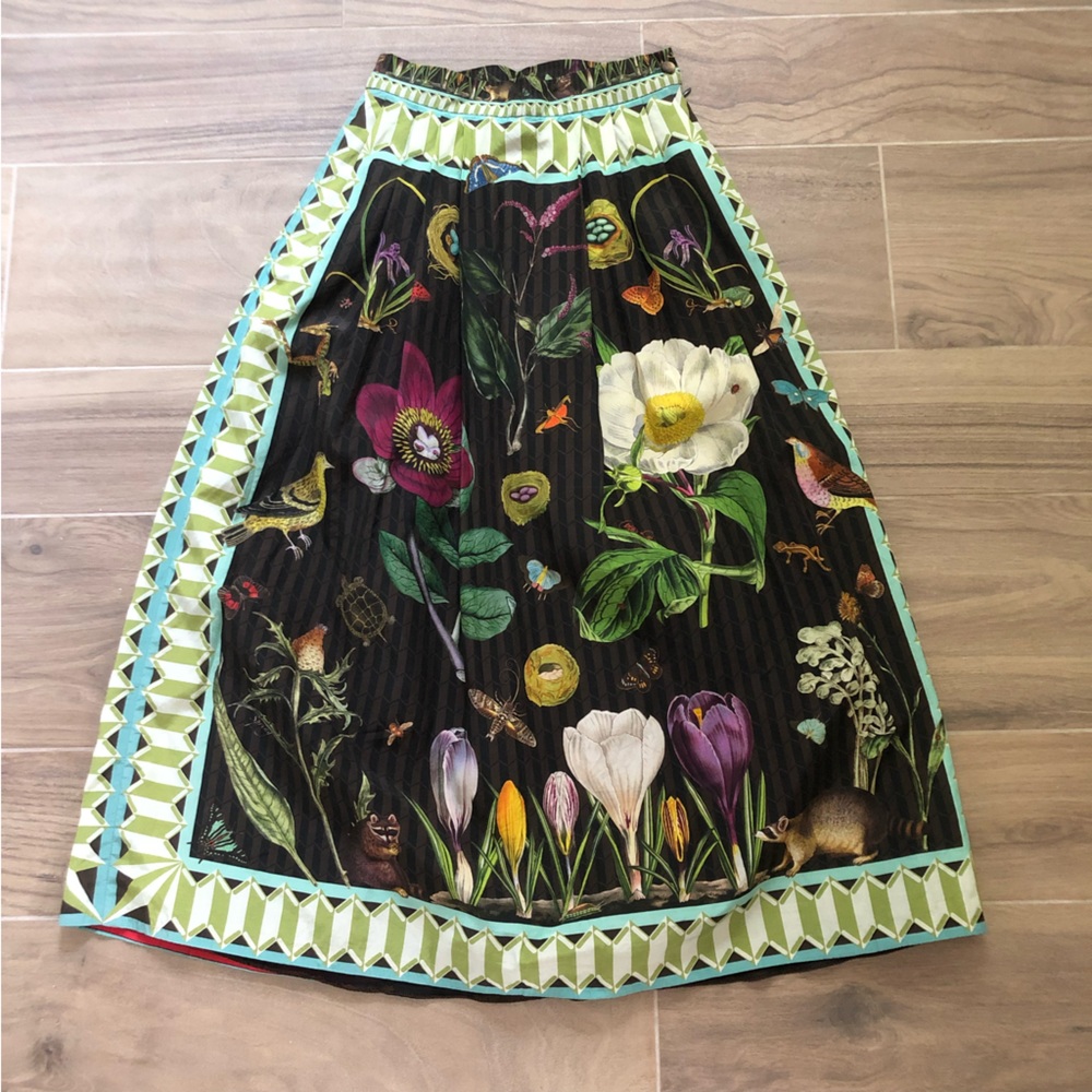 Vintage Floral Botanical Forest Maxi Skirt